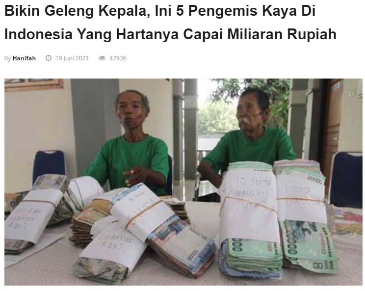 Evolusi Pengemis Dari Masa Ke Masa. Pengemis Terakhir Bisa Bantu Koruptor!
