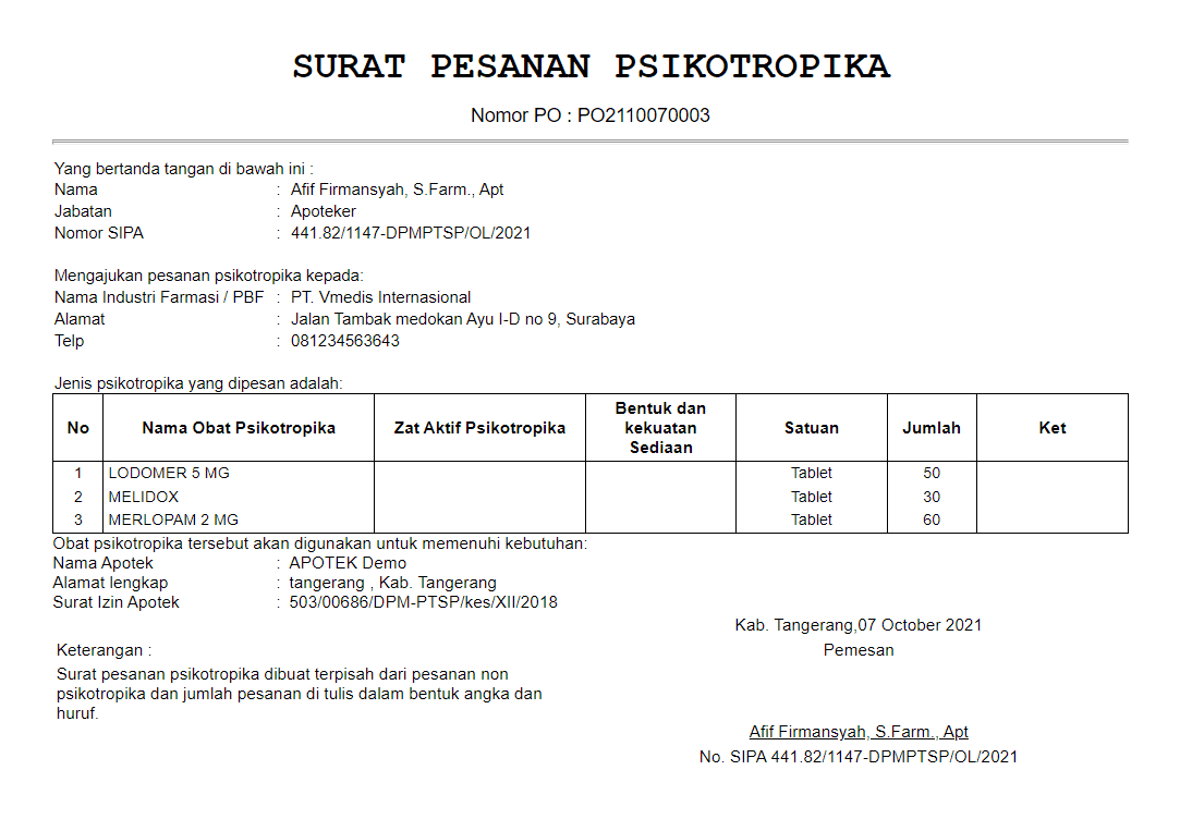 Begini Cara Membuat Surat Pesanan Psikotropika yg Baik