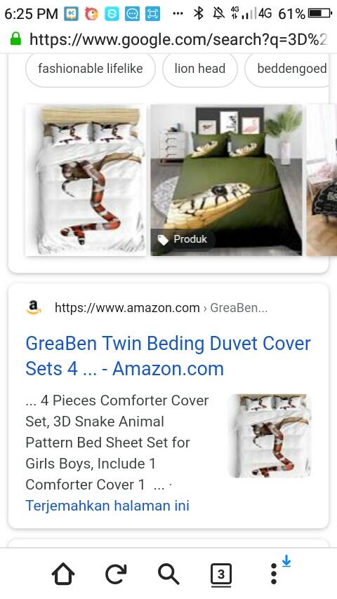 Amazon Jual Bed Cover 3D Motif Ular yg Bikin Netizen Heboh
