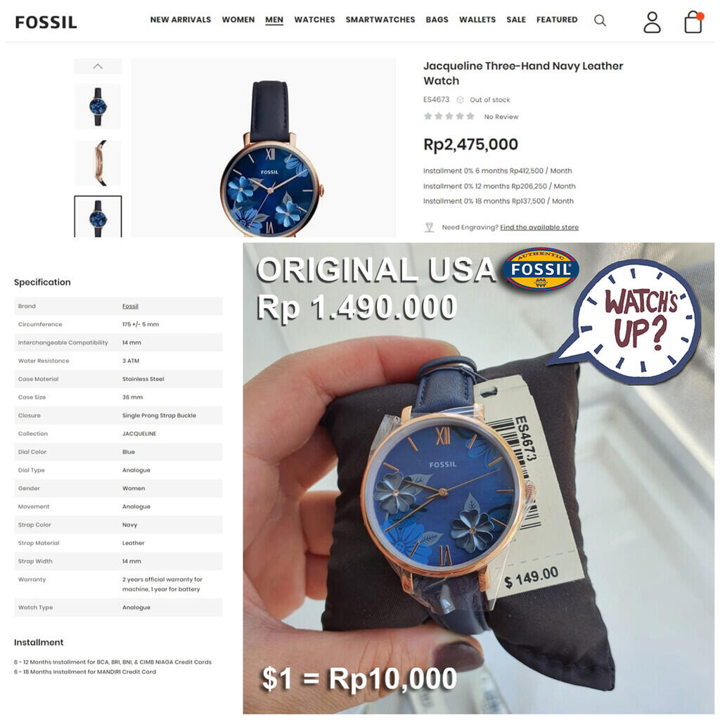 Jam Tangan Fossil Harga 1 Jutaan
