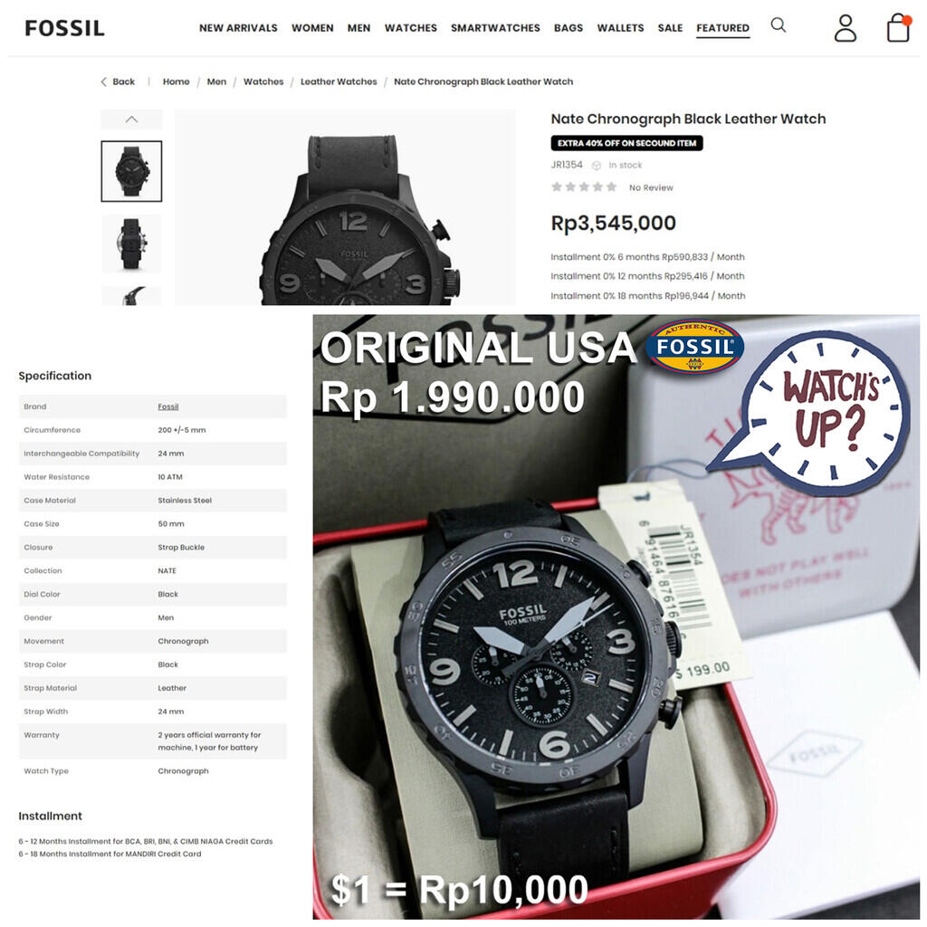 Jam Tangan Fossil Harga 1 Jutaan
