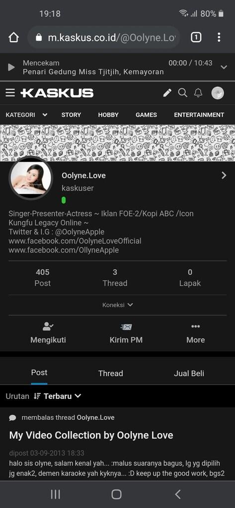 Kemana Oolyne.Love idola Kaskus?