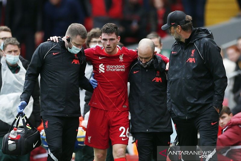 Andy Robertson absen pada laga pembuka Liverpool karena cedera ligamen