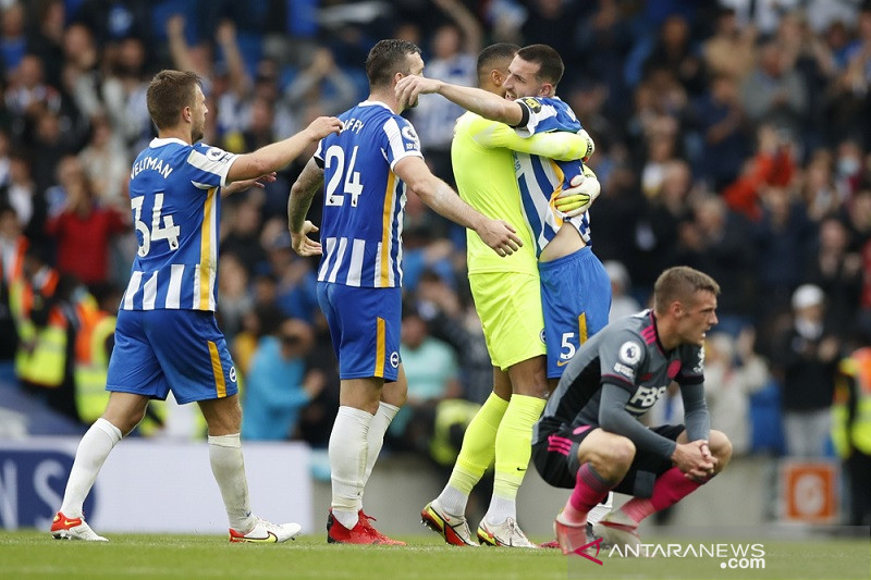 Brighton rusak penampilan ke-250 Vardy untuk Leicester di Liga Premier