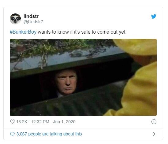 Sadis! Demo Membara di Amerika, Netizen Juluki Trump Dengan Bunker Boy